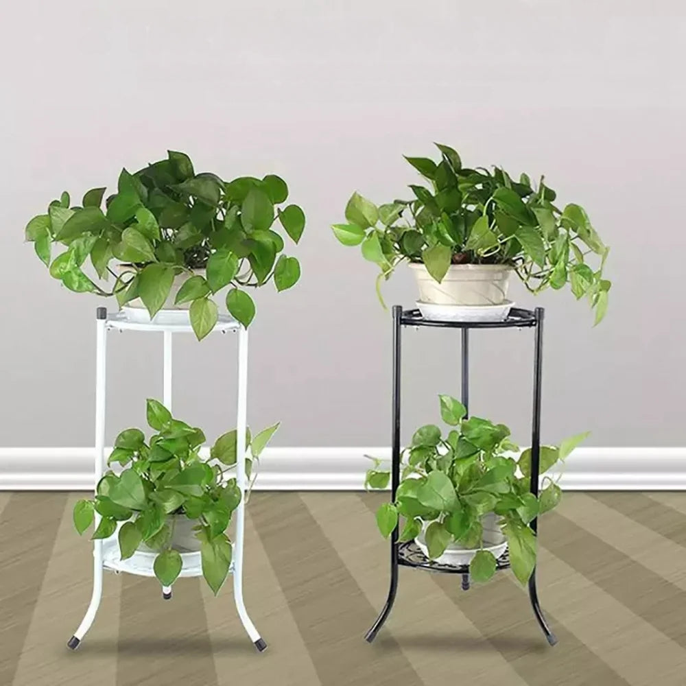 2 Tier Metal Plant Stand For Indoor And Outdoor Decoration