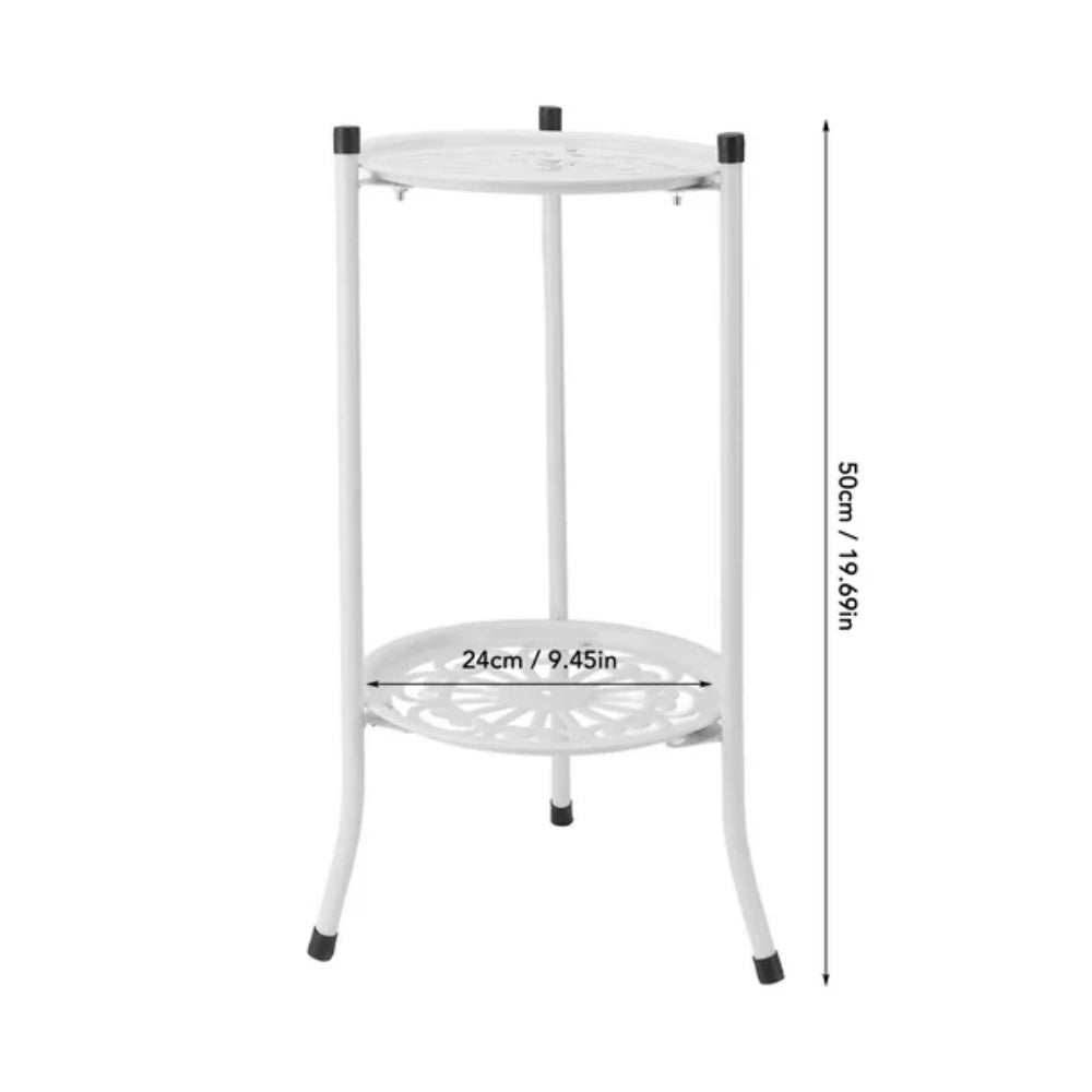 2 Tier Metal Plant Stand For Indoor And Outdoor Decoration