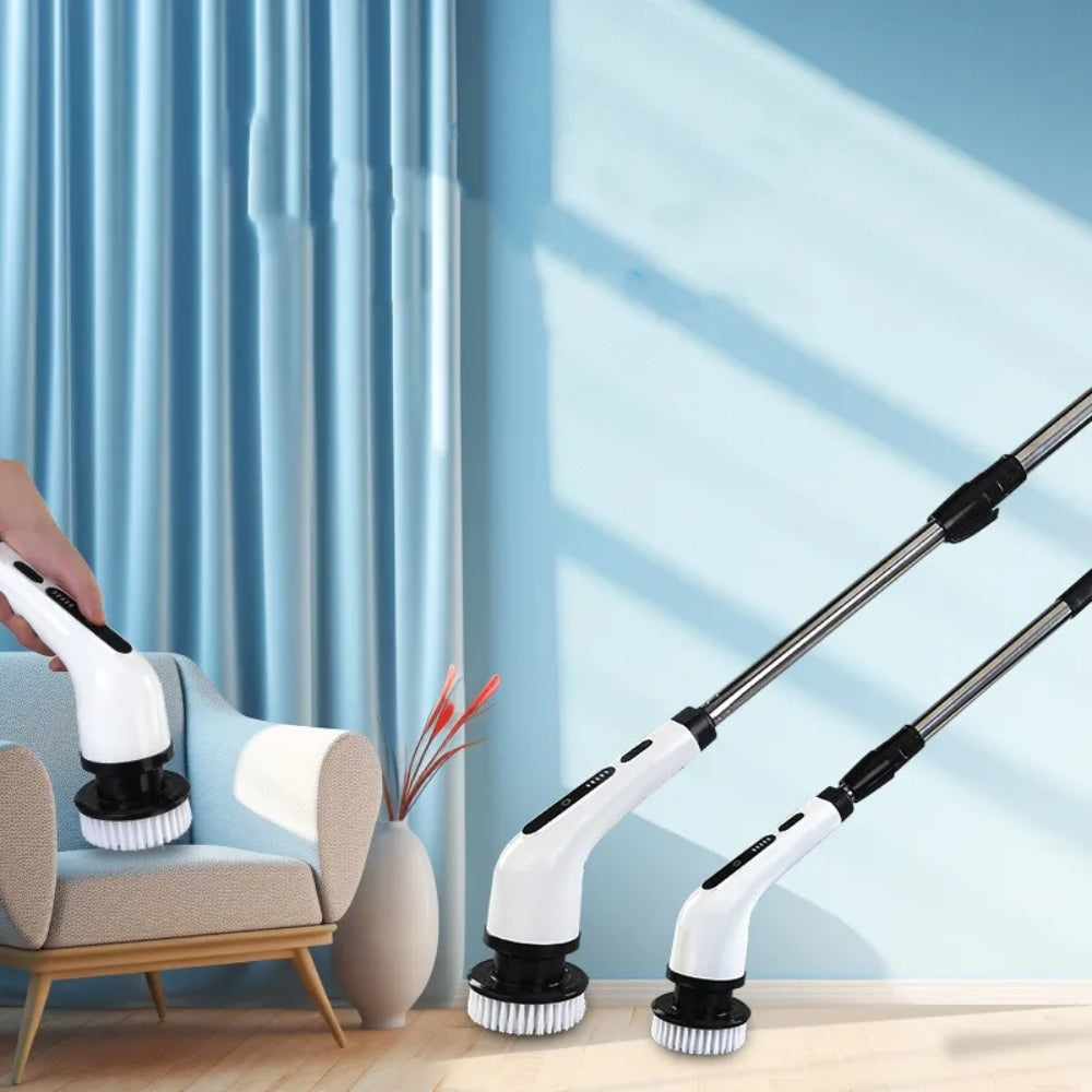 9 In 1 Cordless Rechargeable Electric Spin Scrubber Turbo Cleaning Brush
