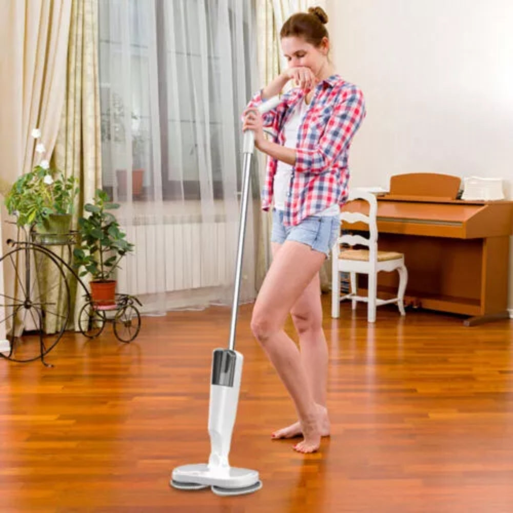 Double Head Electric Spin Mop Cleaner Floor Polisher Sweeper Usb