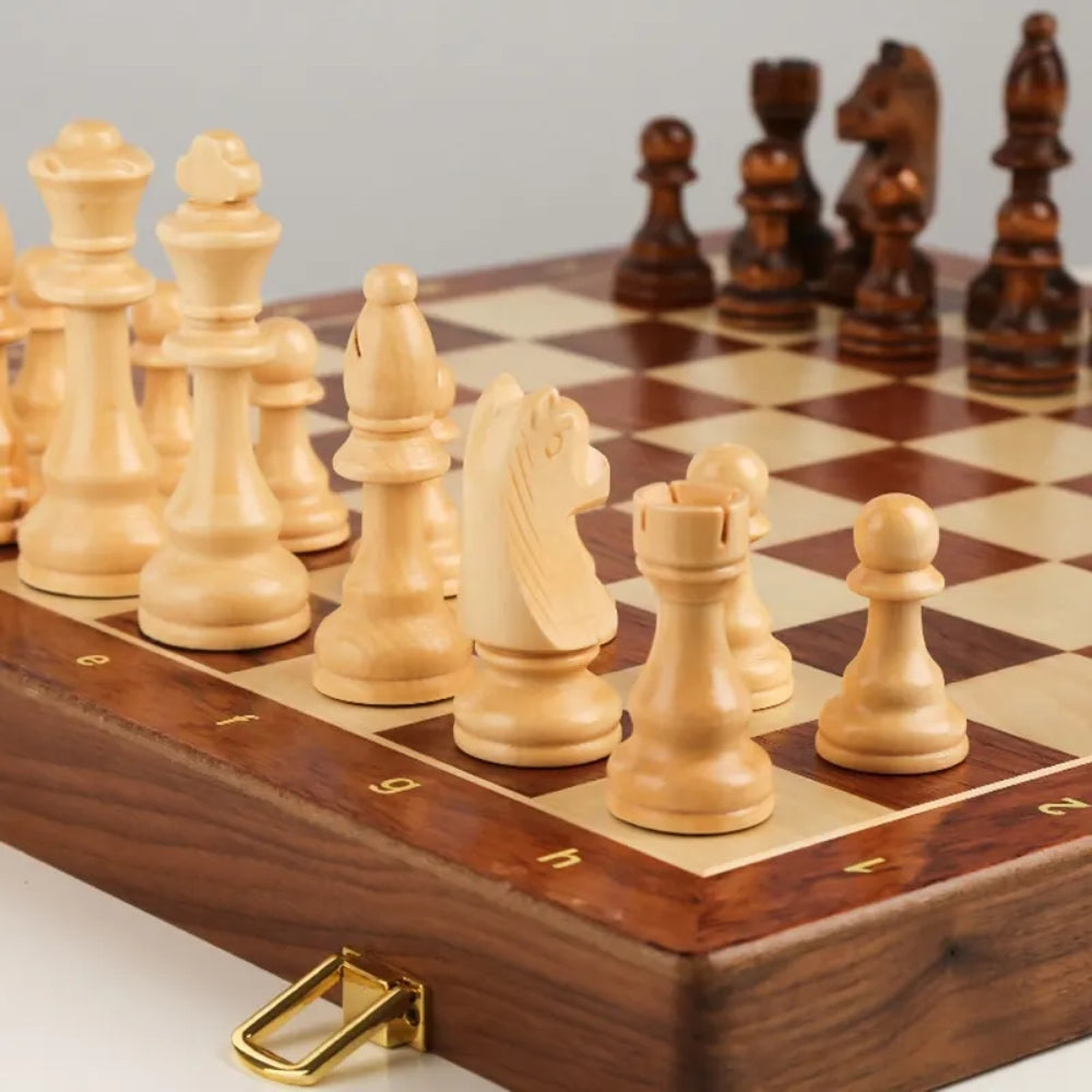 3 In 1 Chess Board Set With Checkers And Backgammon