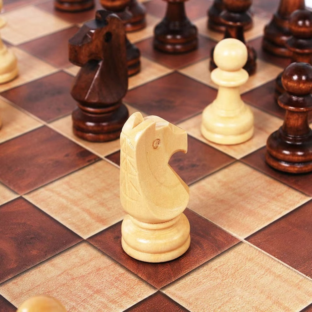 3 In 1 Chess Board Set With Checkers And Backgammon