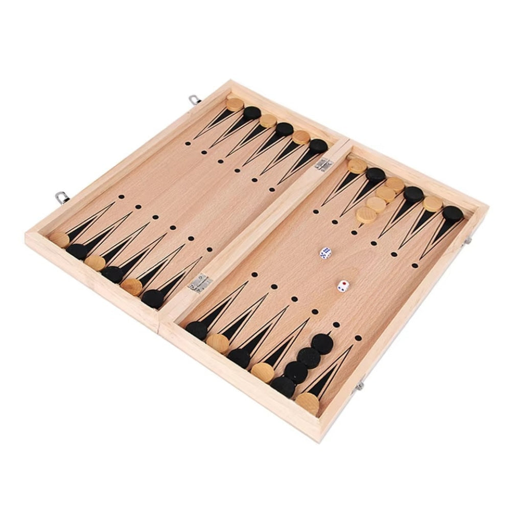 3 In 1 Chess Board Set With Checkers And Backgammon