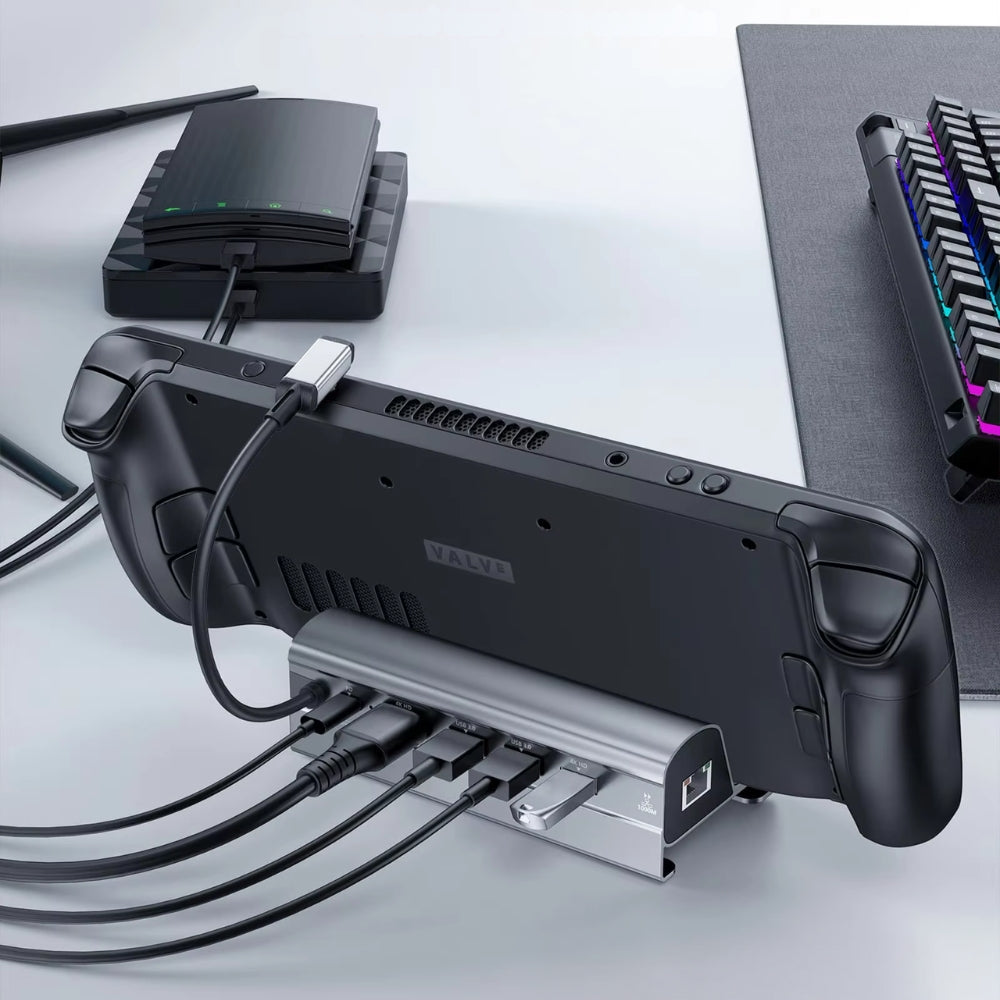 Steam Deck 6 In 1 Docking Station With Hdmi 4K Usb 3.0 Ethernet And 60W Pd