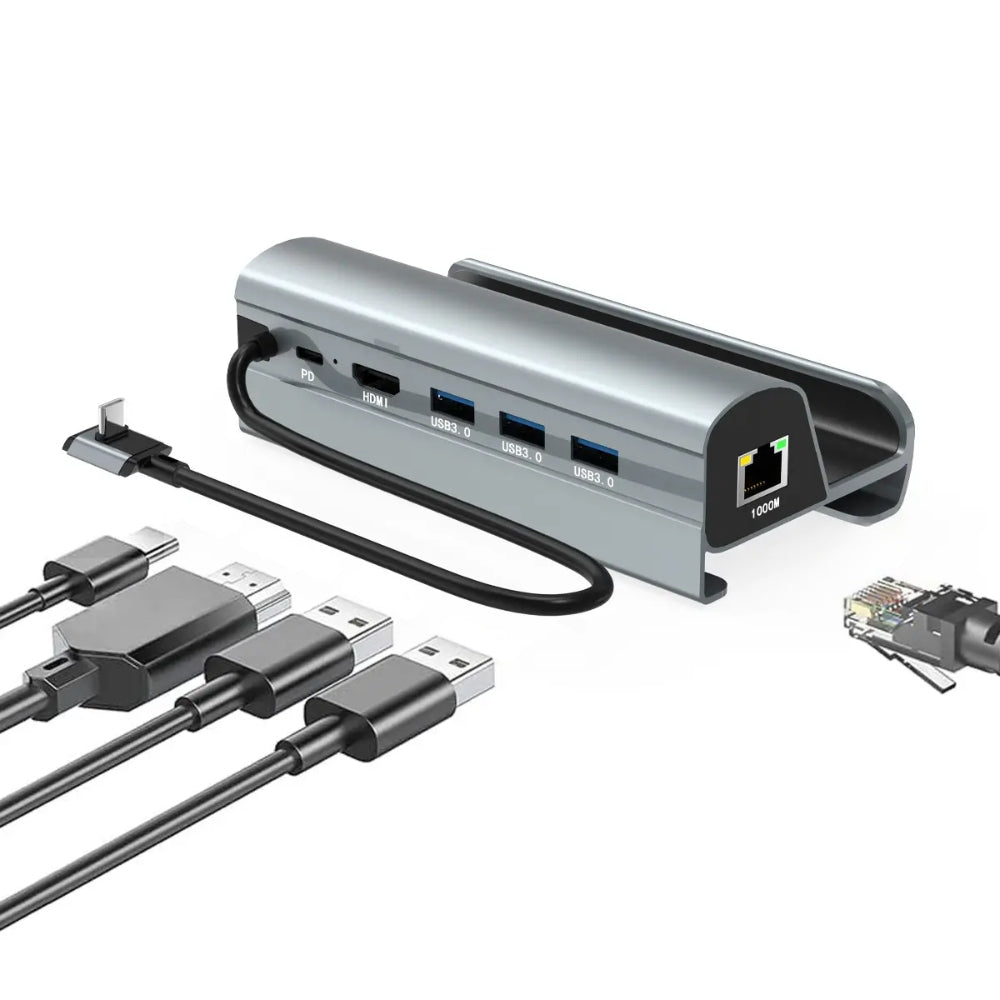Steam Deck 6 In 1 Docking Station With Hdmi 4K Usb 3.0 Ethernet And 60W Pd