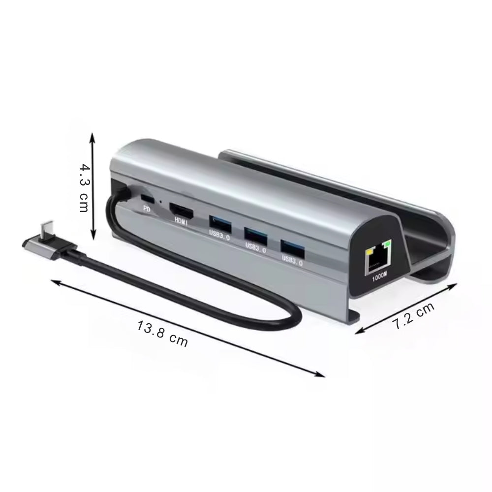 Steam Deck 6 In 1 Docking Station With Hdmi 4K Usb 3.0 Ethernet And 60W Pd