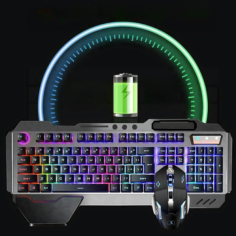 Rgb Led Backlit Wireless Gaming Keyboard Mouse Set