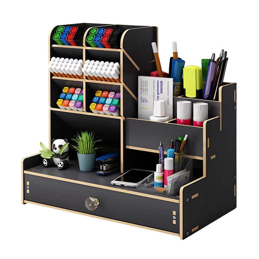Desk Organiser Diy Desktop Tidy Pen Holder With Drawer
