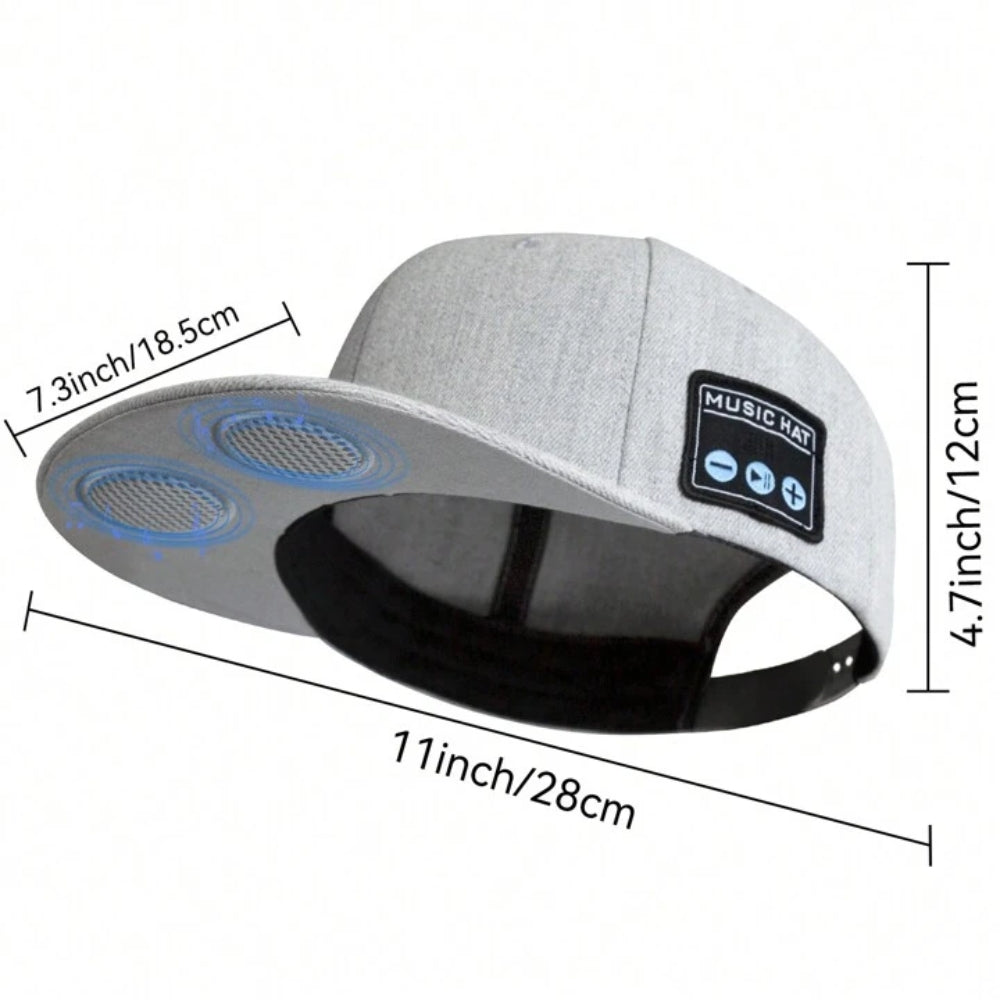 Bluetooth Music Hat With Dual Speakers And Built In Microphone