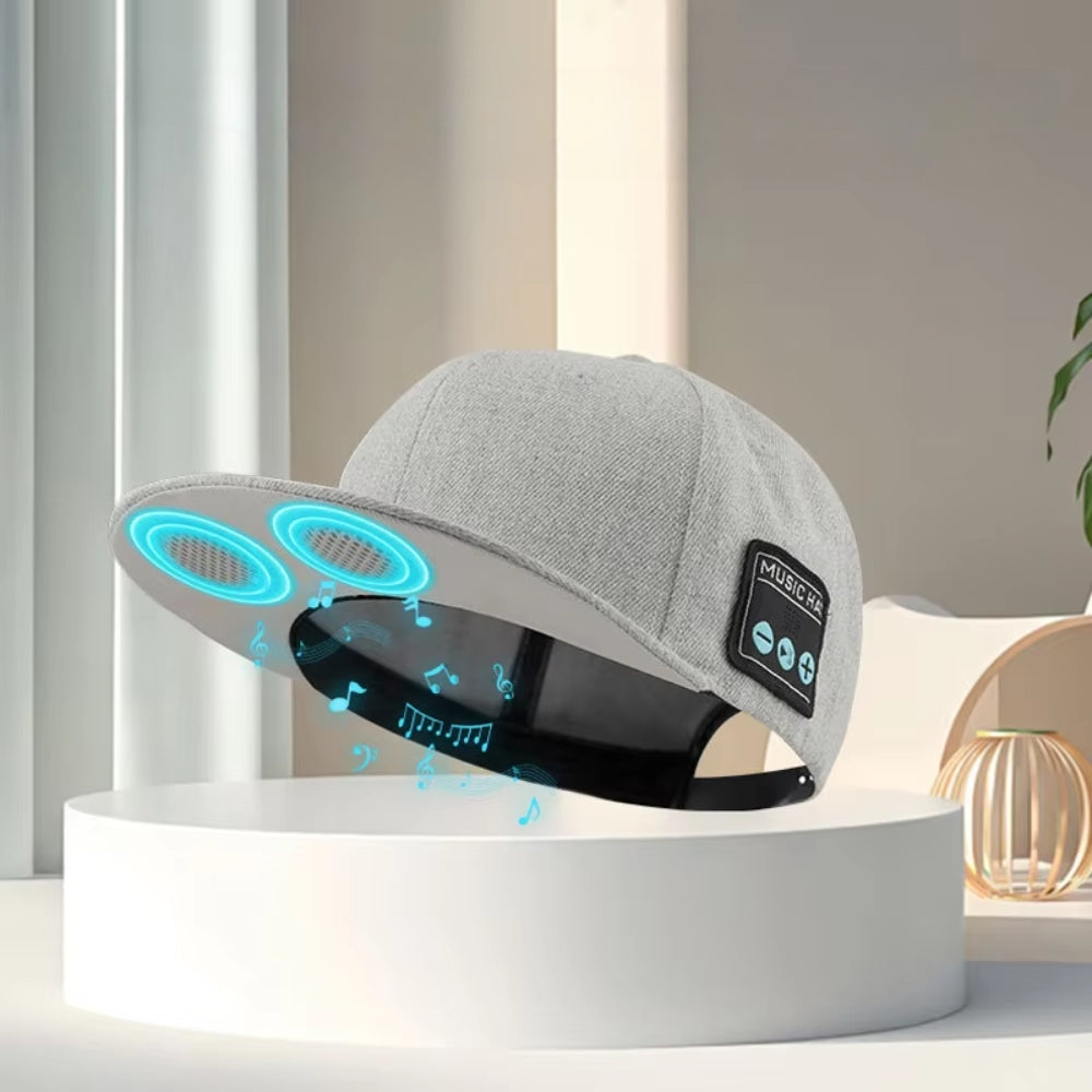 Bluetooth Music Hat With Dual Speakers And Built In Microphone