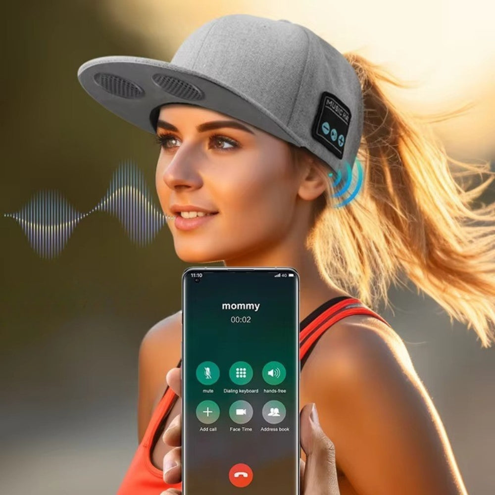 Bluetooth Music Hat With Dual Speakers And Built In Microphone
