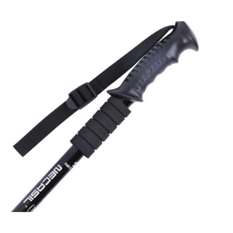 Straight Shank Trekking Pole Lock Telescopic Belt 3 Section Shock Absorber