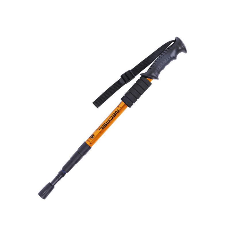Straight Shank Trekking Pole Lock Telescopic Belt 3 Section Shock Absorber