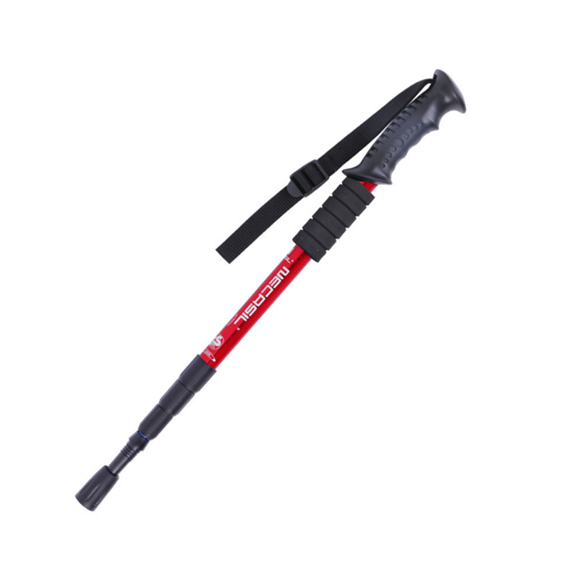 Straight Shank Trekking Pole Lock Telescopic Belt 3 Section Shock Absorber