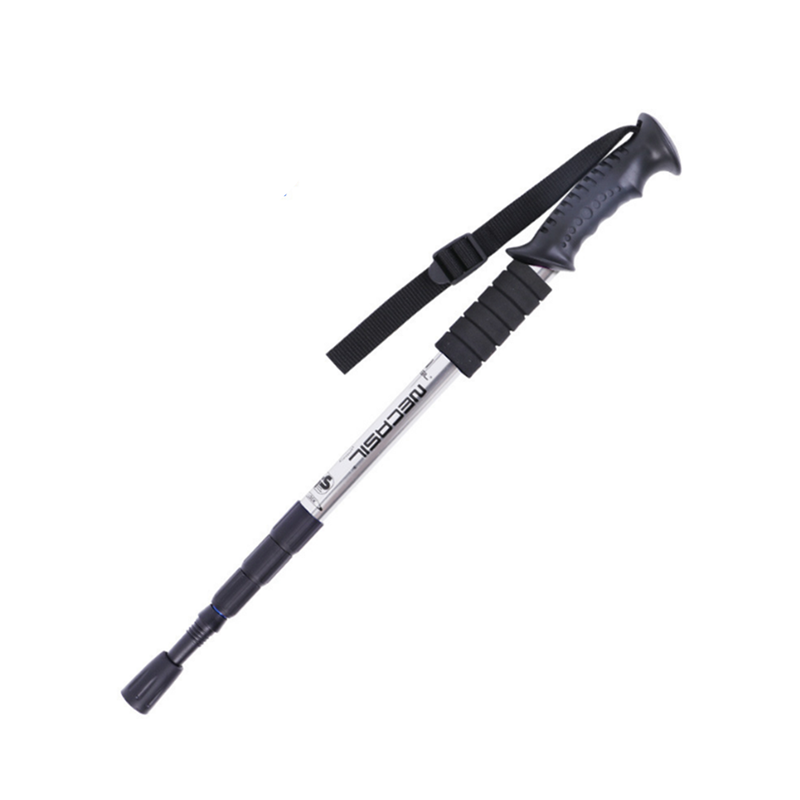 Straight Shank Trekking Pole Lock Telescopic Belt 3 Section Shock Absorber