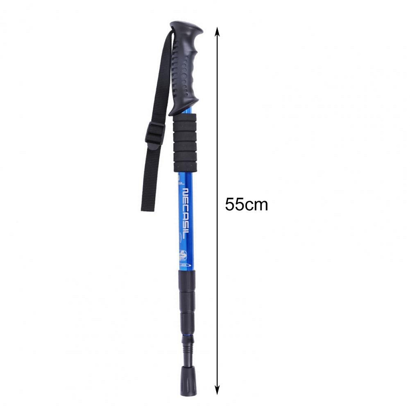 Straight Shank Trekking Pole Lock Telescopic Belt 3 Section Shock Absorber
