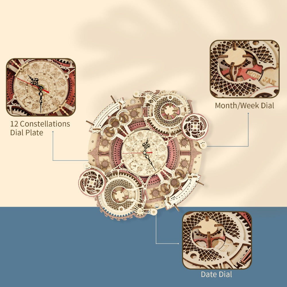 Rokr Zodiac Wall Clock 3D Puzzle Model Assembly Toys Gifts