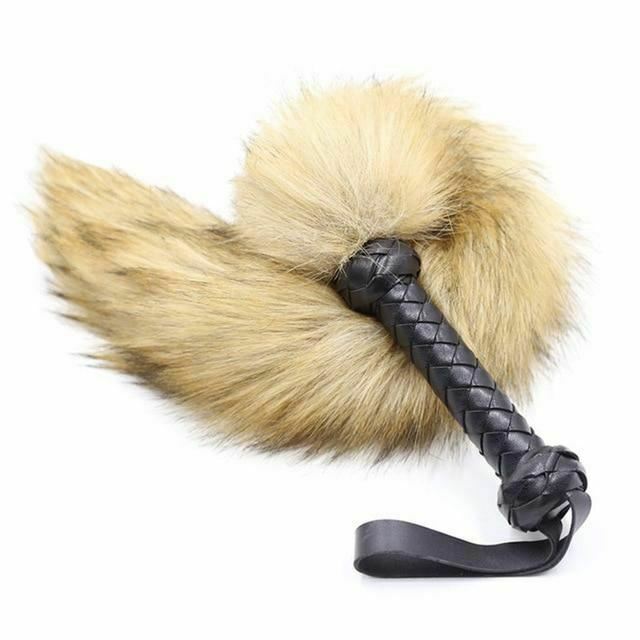 62Cm Soft Fur Tail Spanking Flogger Bdsm Sensation Impact Play
