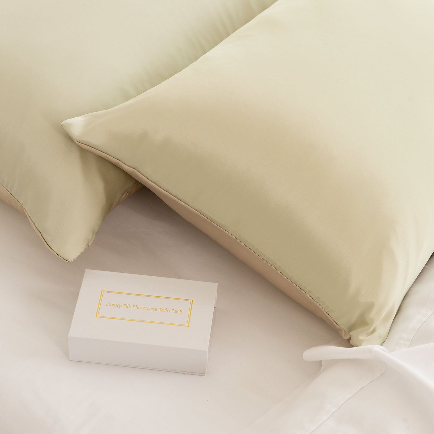 Mulberry Silk Pillow Case Twin Pack Size: 51X76cm Champagne