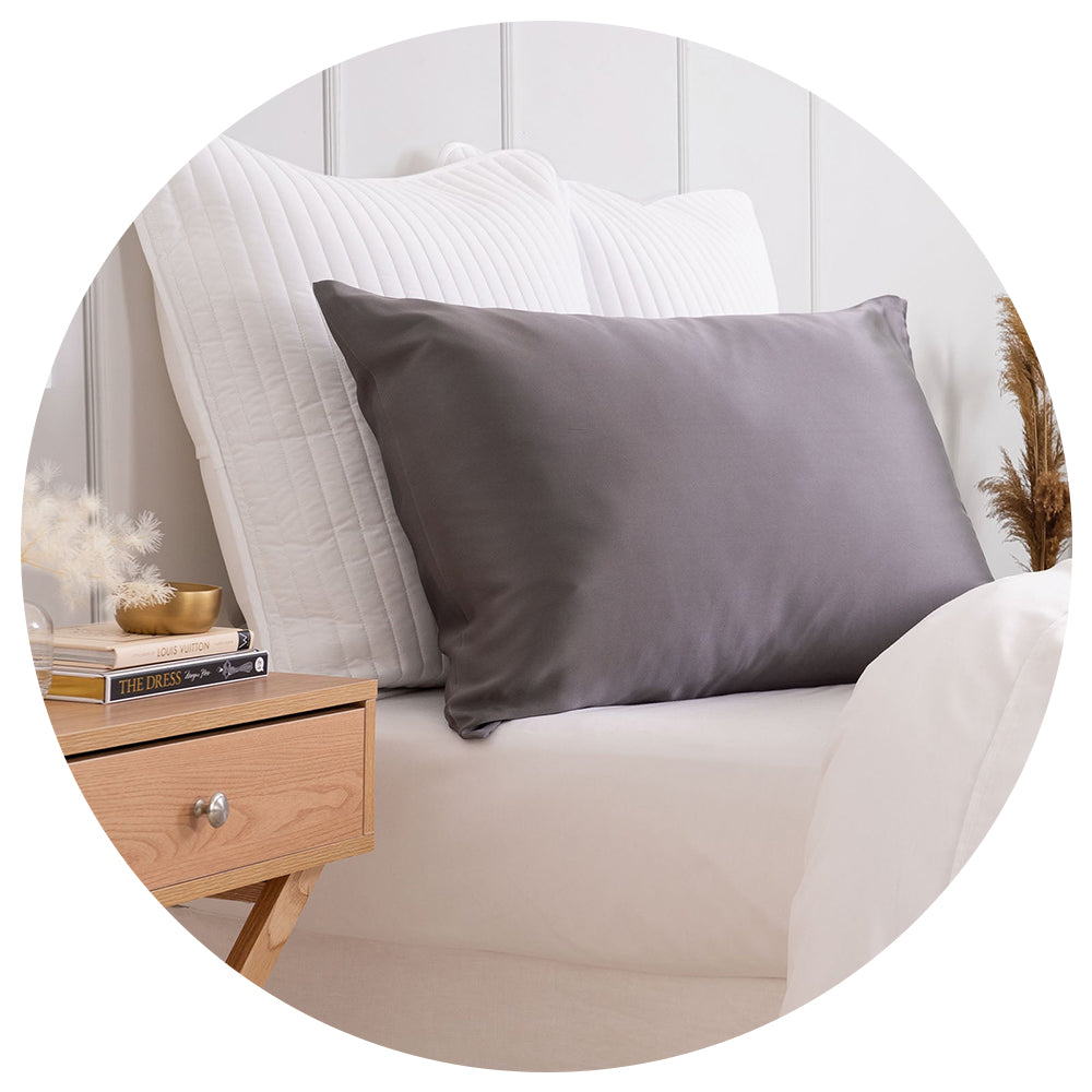 Pure Silk Pillow Case By Royal Comfort Charcoal
