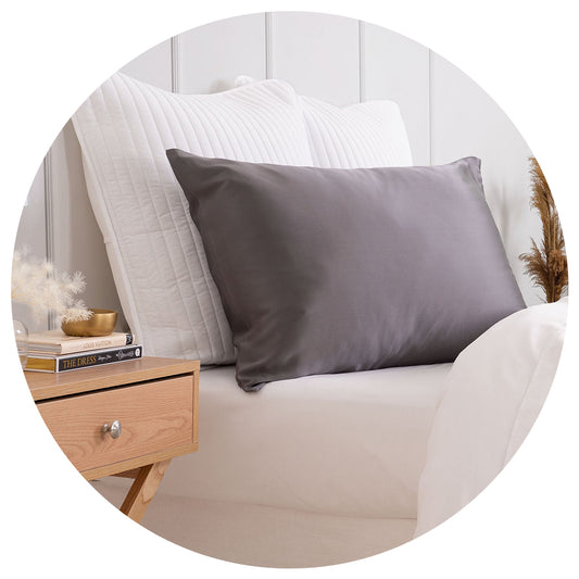 Pure Silk Pillow Case By Royal Comfort Charcoal
