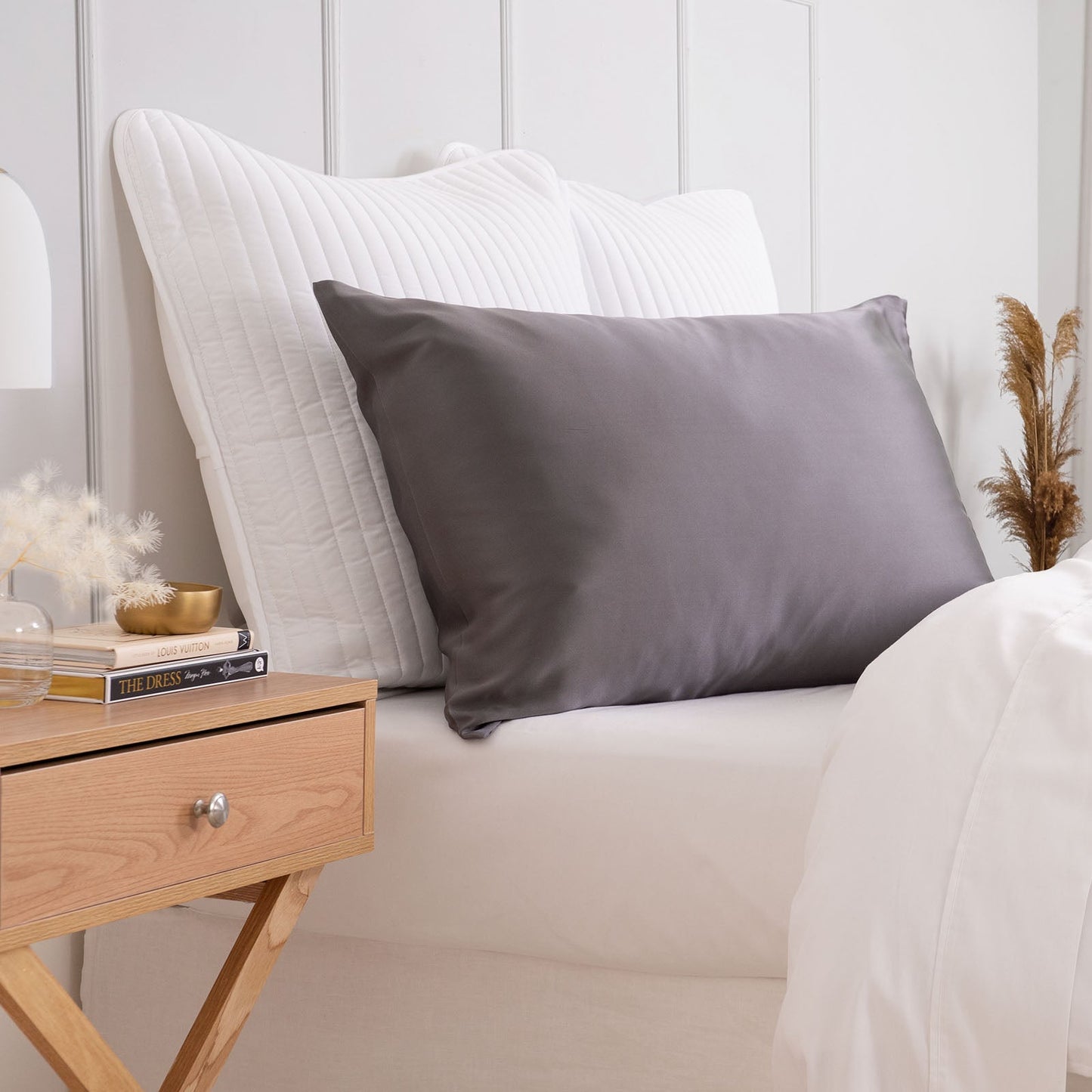 Pure Silk Pillow Case By Royal Comfort Charcoal