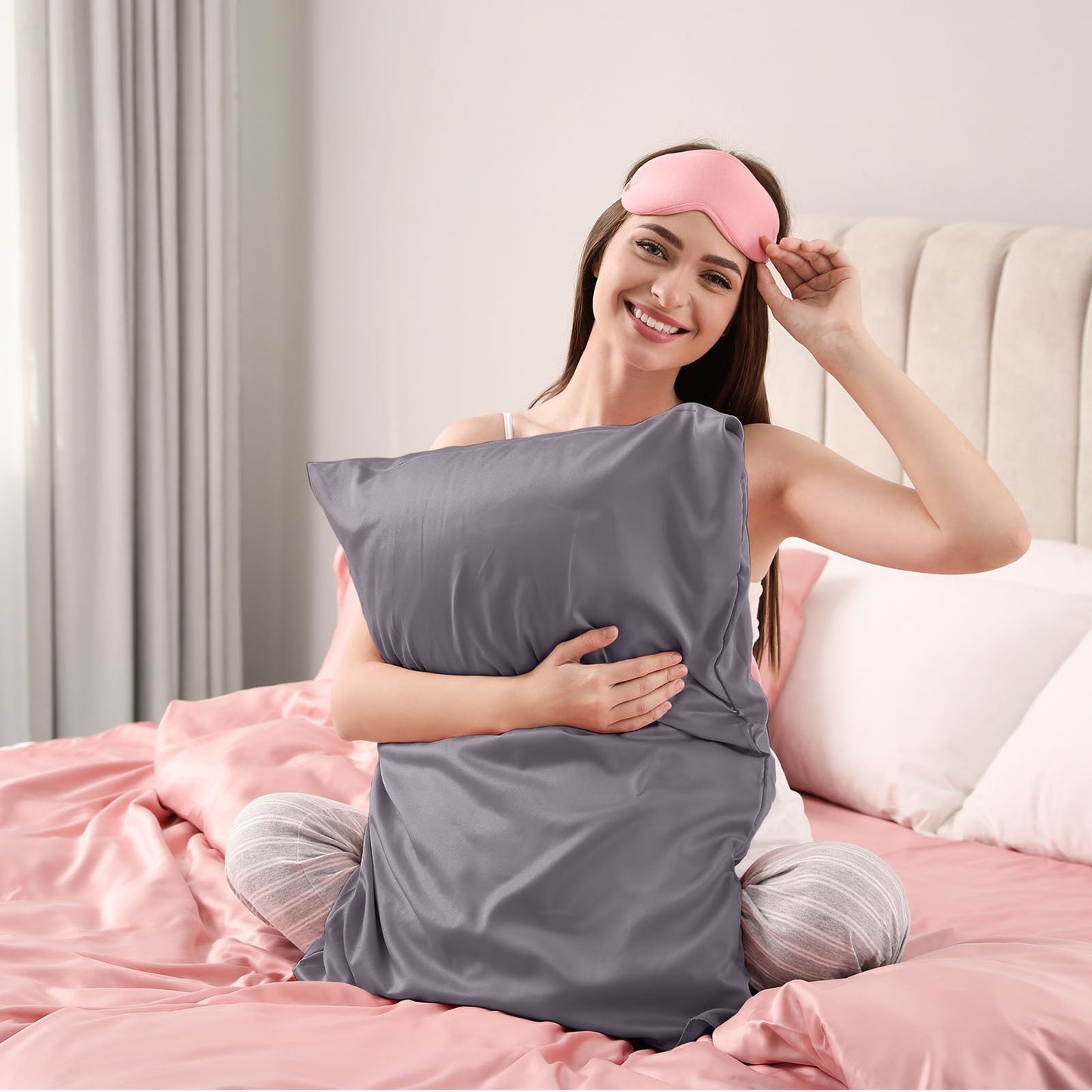 Pure Silk Pillow Case By Royal Comfort Charcoal