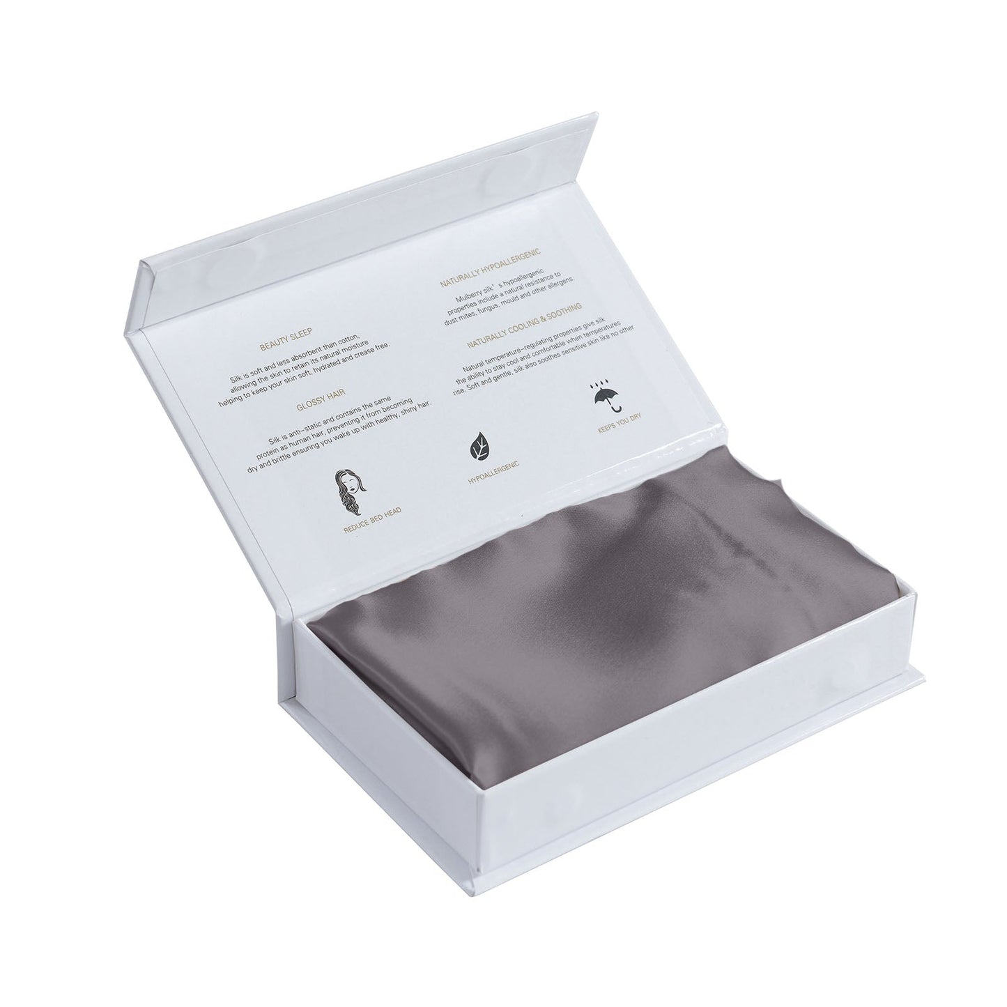 Pure Silk Pillow Case By Royal Comfort Charcoal