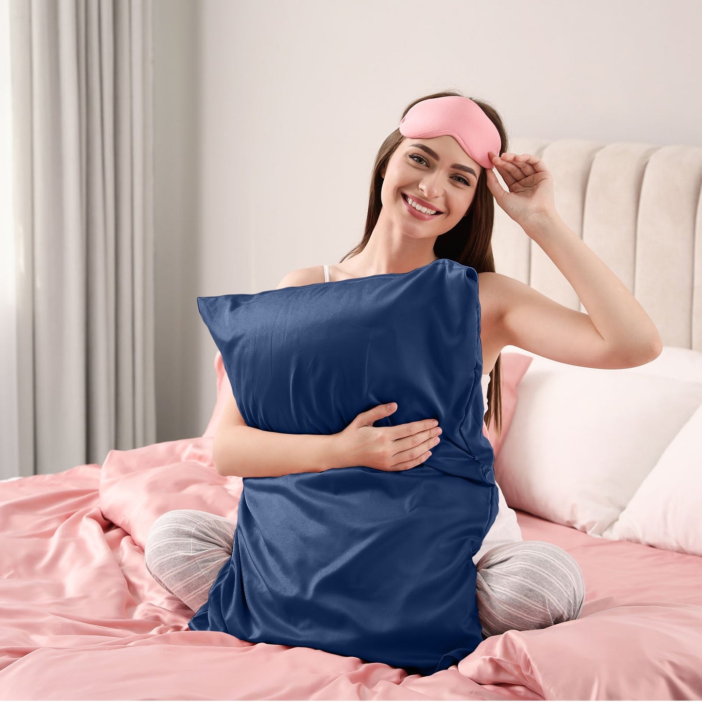 Pure Silk Pillow Case By Royal Comfort Navy