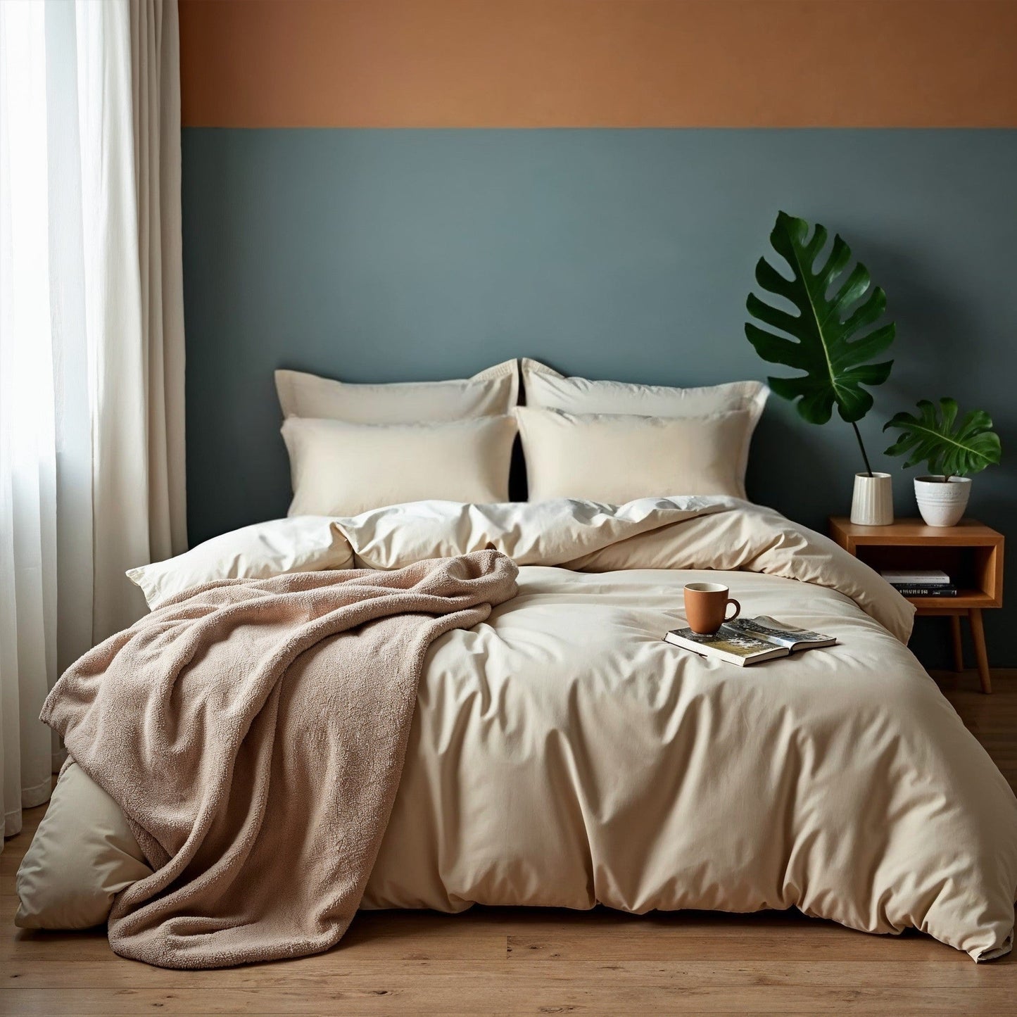 Royal Comfort 1000Tc Cotton Blend Quilt Cover Sets King Pebble