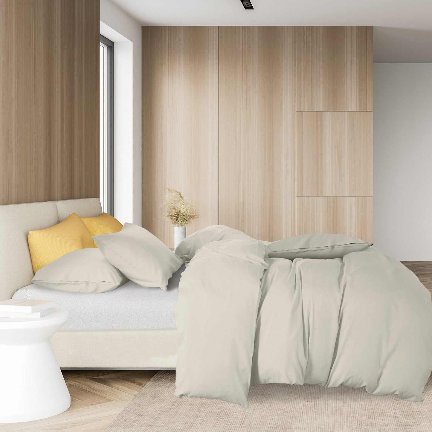 Royal Comfort 1000Tc Cotton Blend Quilt Cover Sets King Pebble