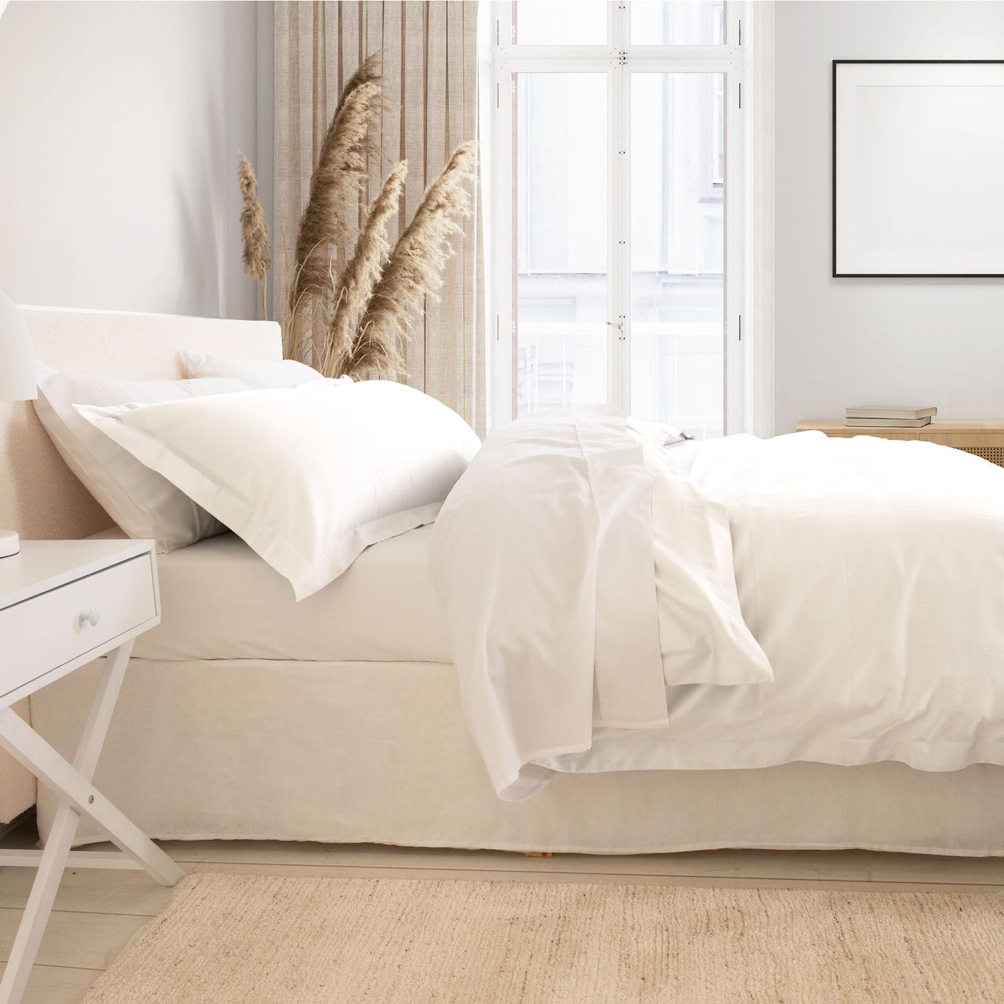 Royal Comfort Balmain 1000Tc Bamboo Cotton Quilt Cover Sets (Queen) White