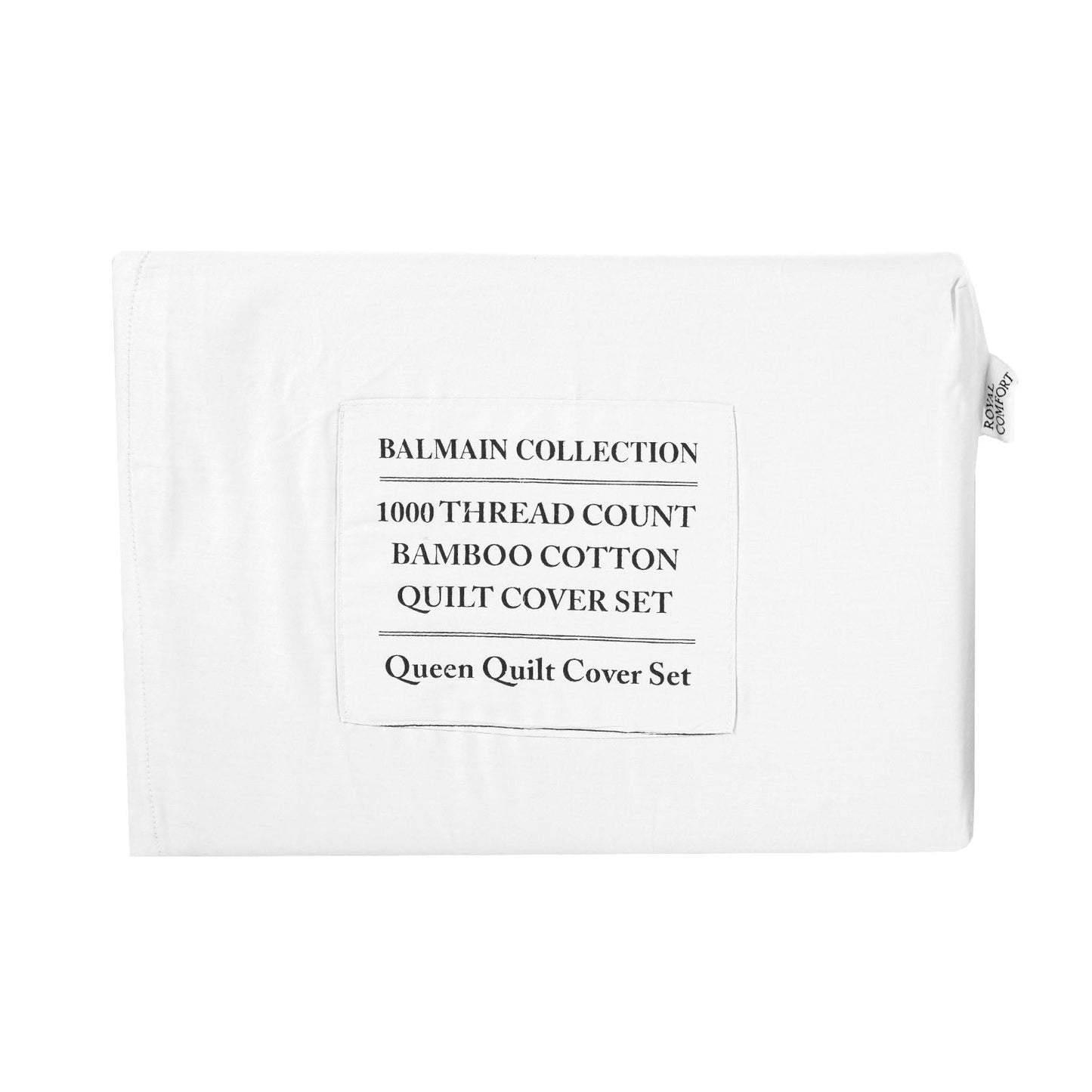 Royal Comfort Balmain 1000Tc Bamboo Cotton Quilt Cover Sets (Queen) White