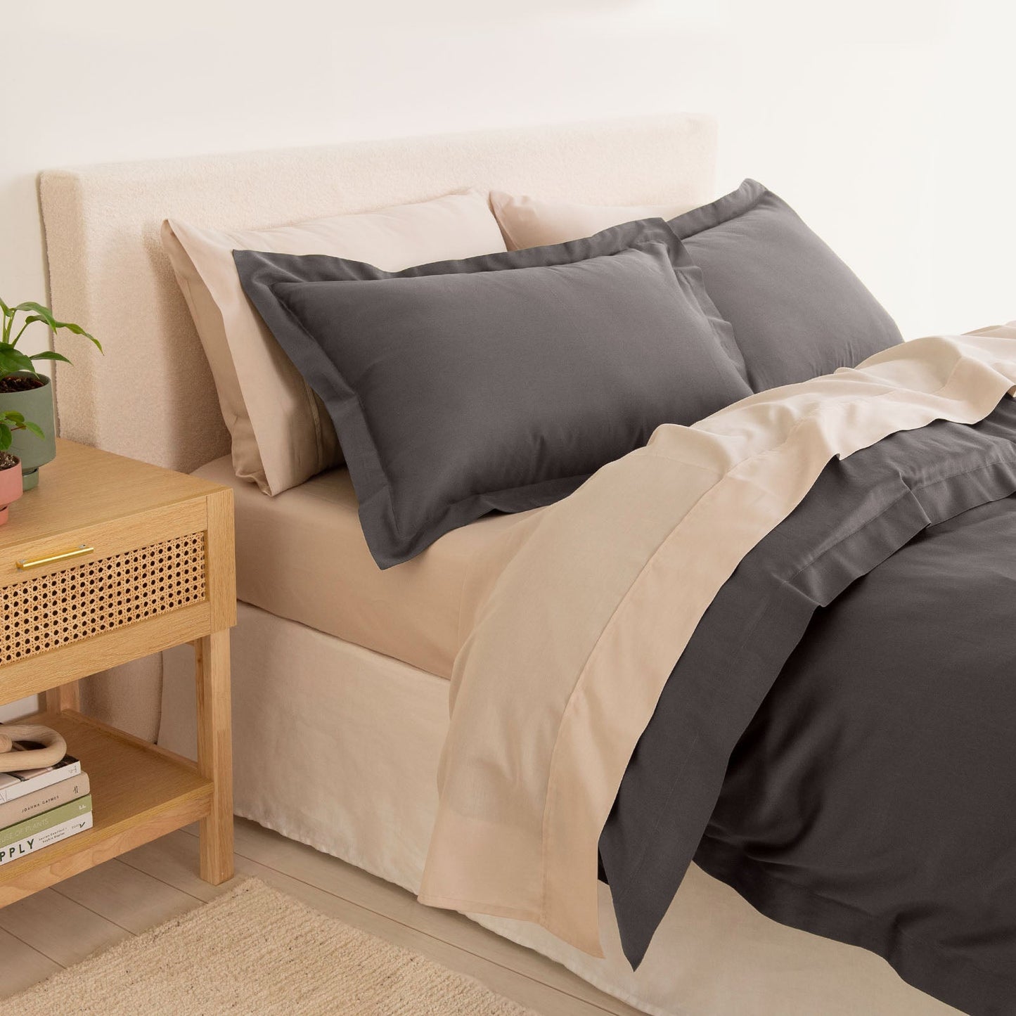 Royal Comfort Balmain 1000Tc Bamboo Cotton Quilt Cover Sets (Queen) Pewter