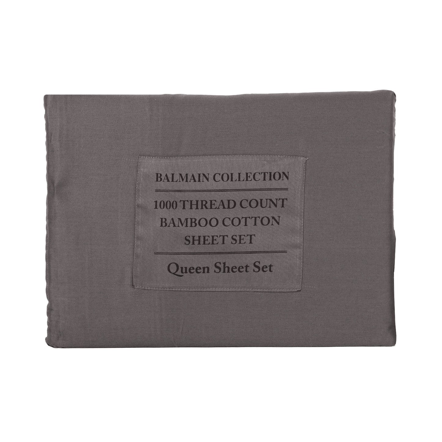 Royal Comfort Balmain 1000Tc Bamboo Cotton Quilt Cover Sets (Queen) Pewter