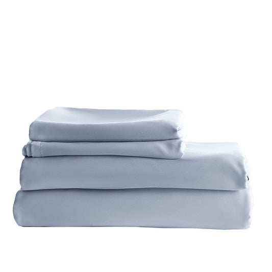 Royal Comfort Balmain 1000Tc Bamboo Cotton Quilt Cover Sets Queen Blue Fog