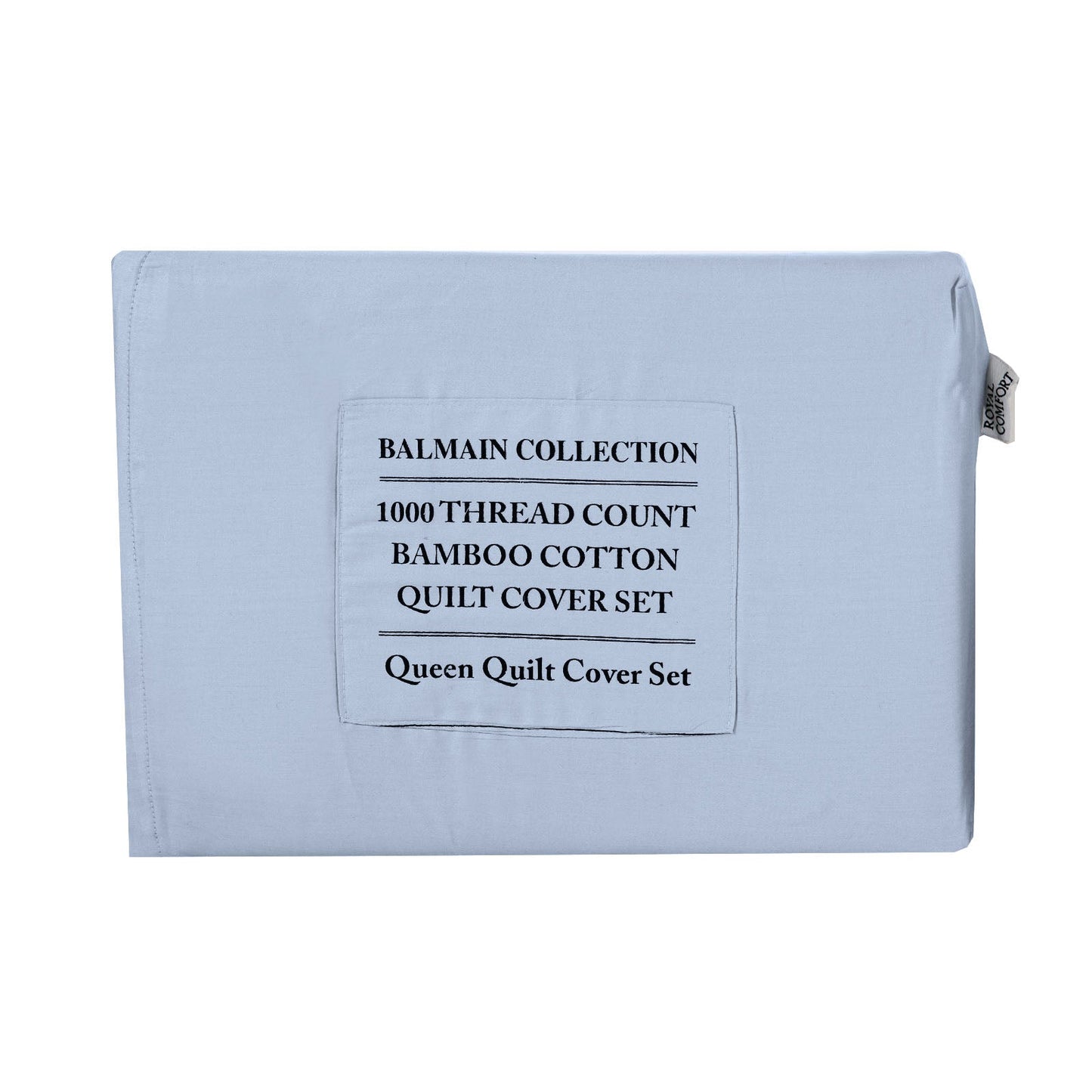 Royal Comfort Balmain 1000Tc Bamboo Cotton Quilt Cover Sets Queen Blue Fog