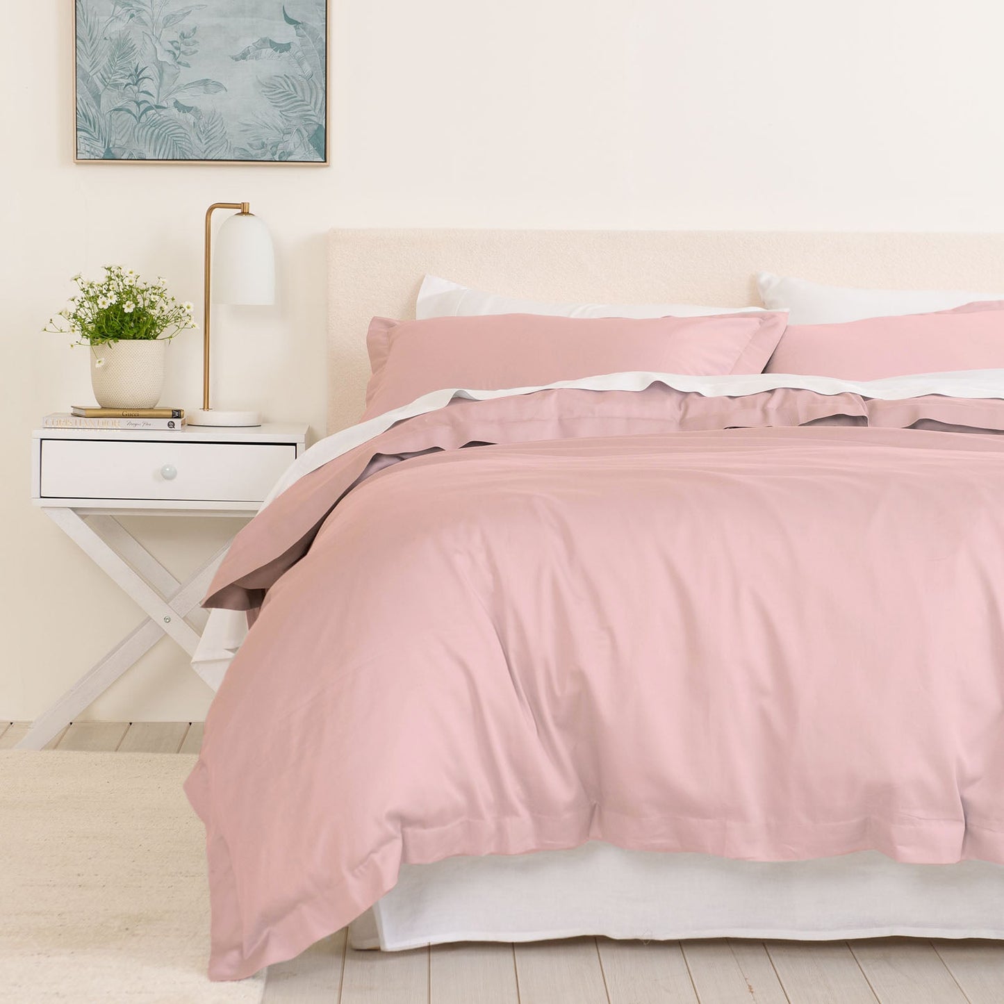 Royal Comfort Balmain 1000Tc Bamboo Cotton Quilt Cover Sets Queen Blush