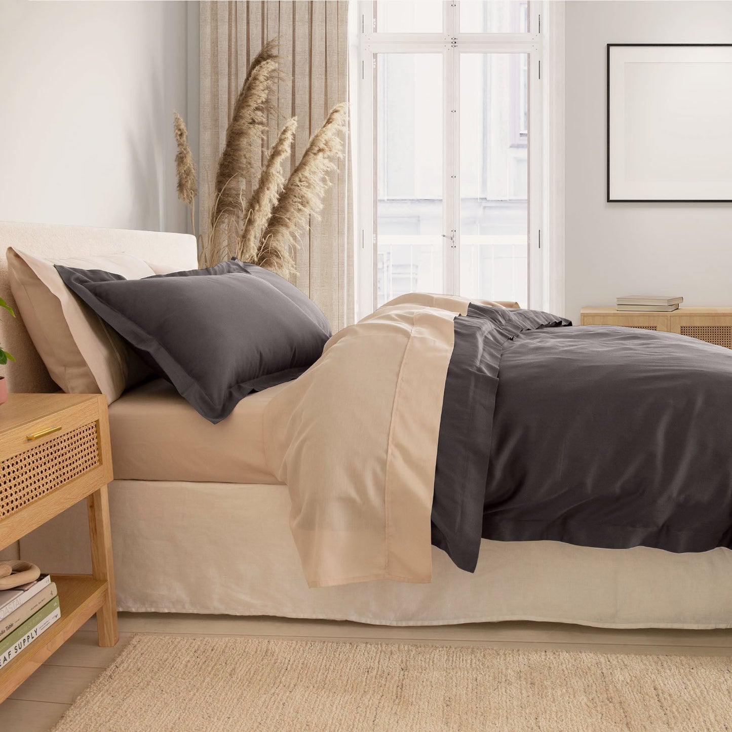 Royal Comfort Balmain 1000Tc Bamboo Cotton Quilt Cover Sets (King) Pewter