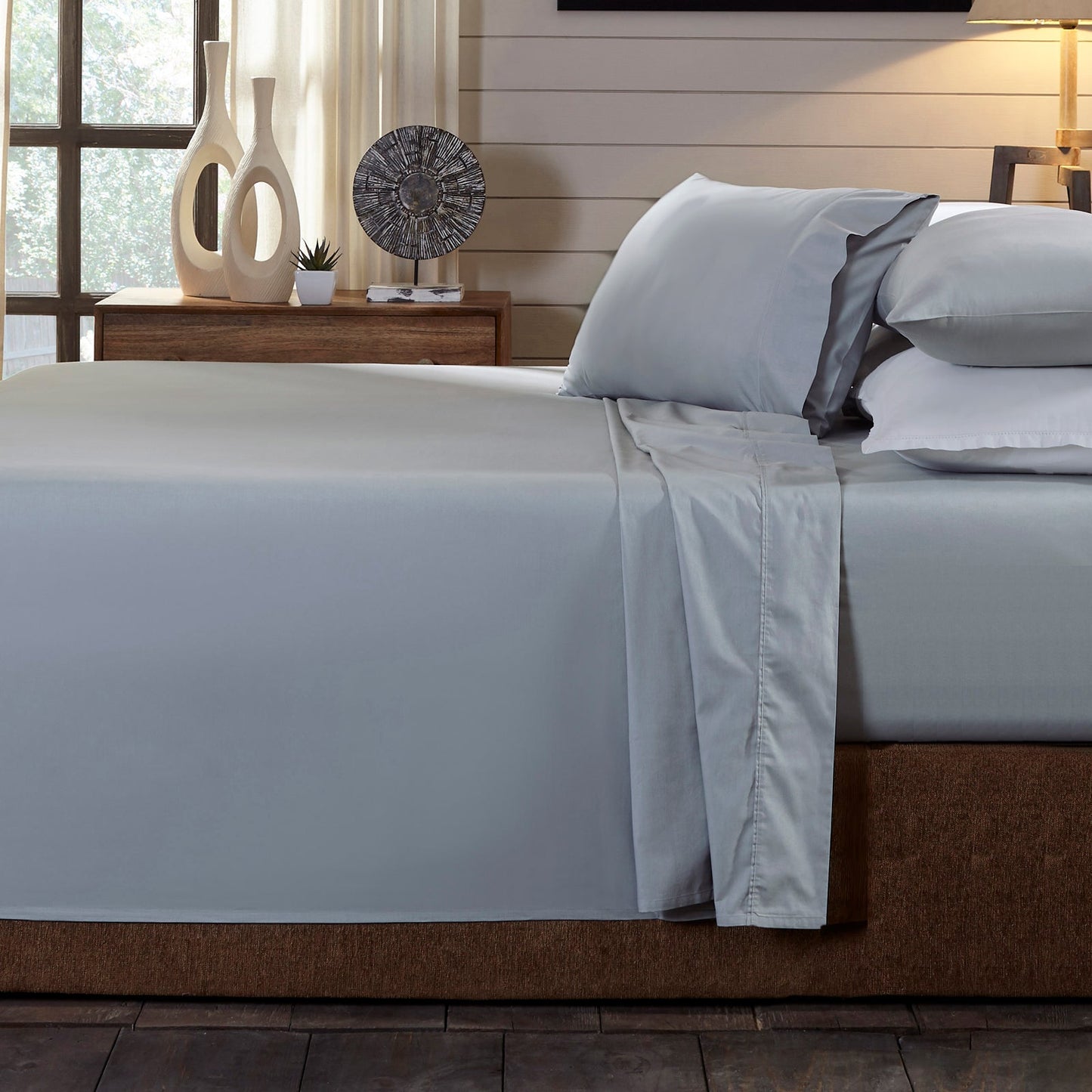 Royal 250Tc 100% Organic Cotton 4 Piece Sheet Set Double Graphite