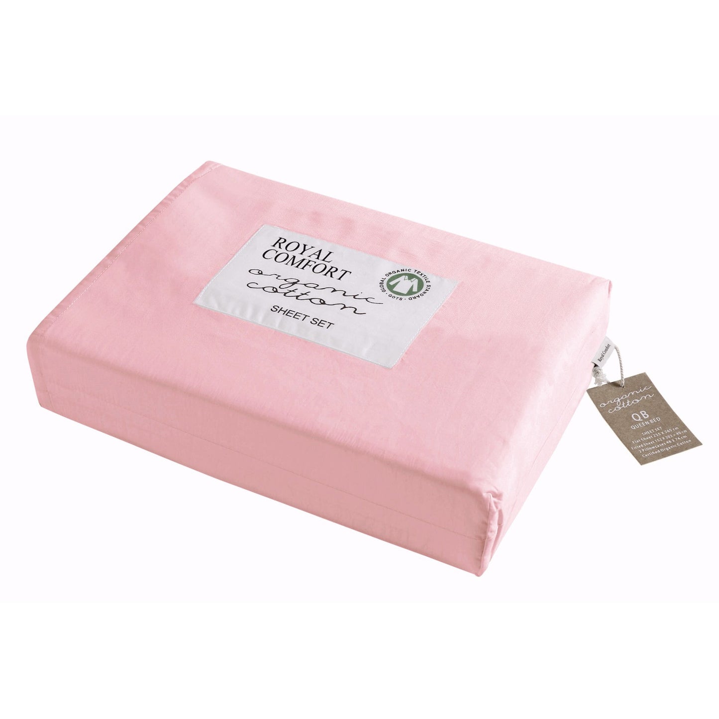 Royal 250Tc 100% Organic Cotton 4 Piece Sheet Set Double Blush