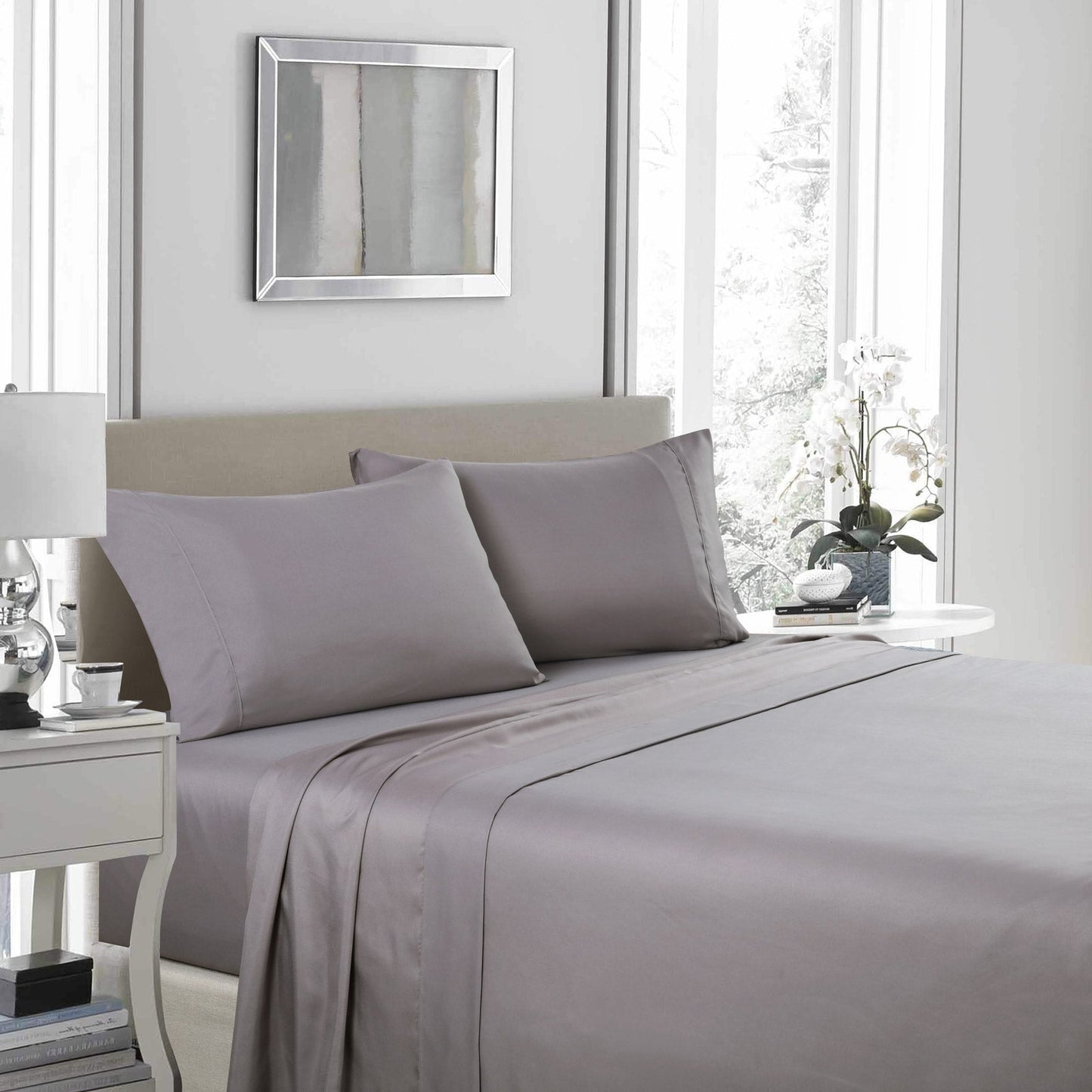 Royal Comfort 1200Tc Ultrasoft 4 Piece Sheet Set King Charcoal