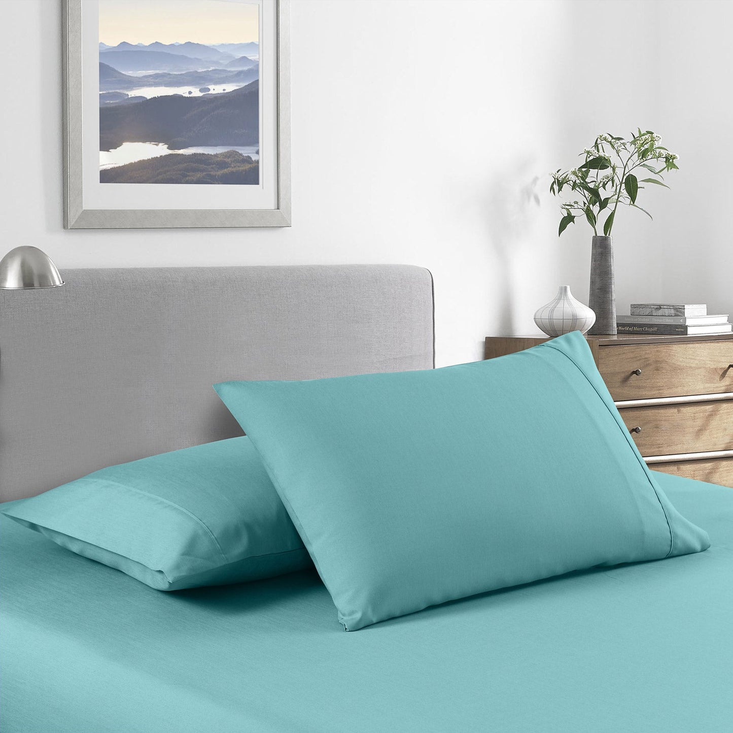 Royal Comfort Bamboo Cooling 2000Tc Sheet Set - Double-Aqua