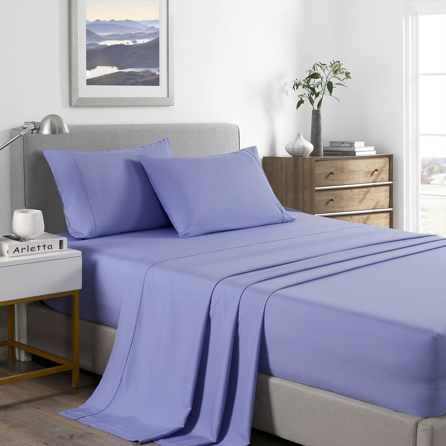 Royal Comfort Bamboo Cooling 2000Tc Sheet Set King Mid Blue