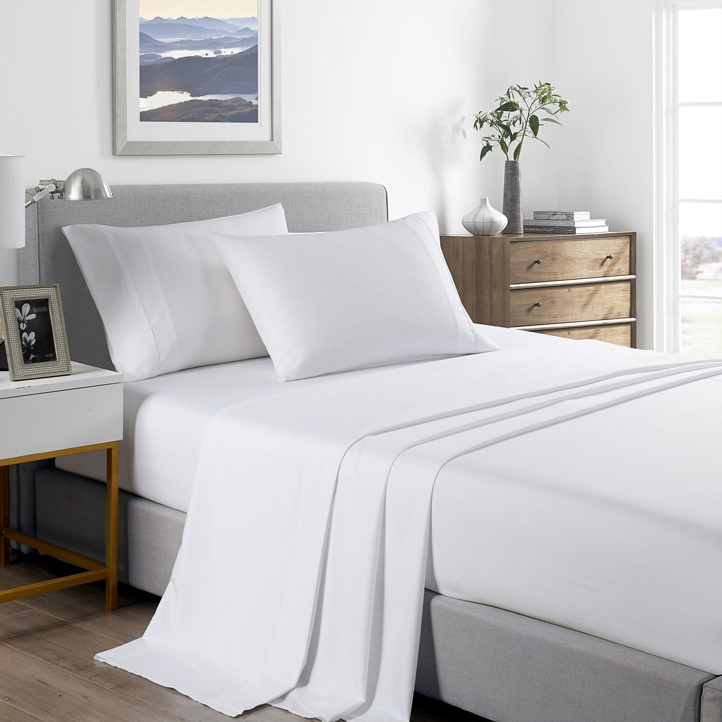 Royal Comfort Bamboo Cooling 2000Tc Sheet Set Single White