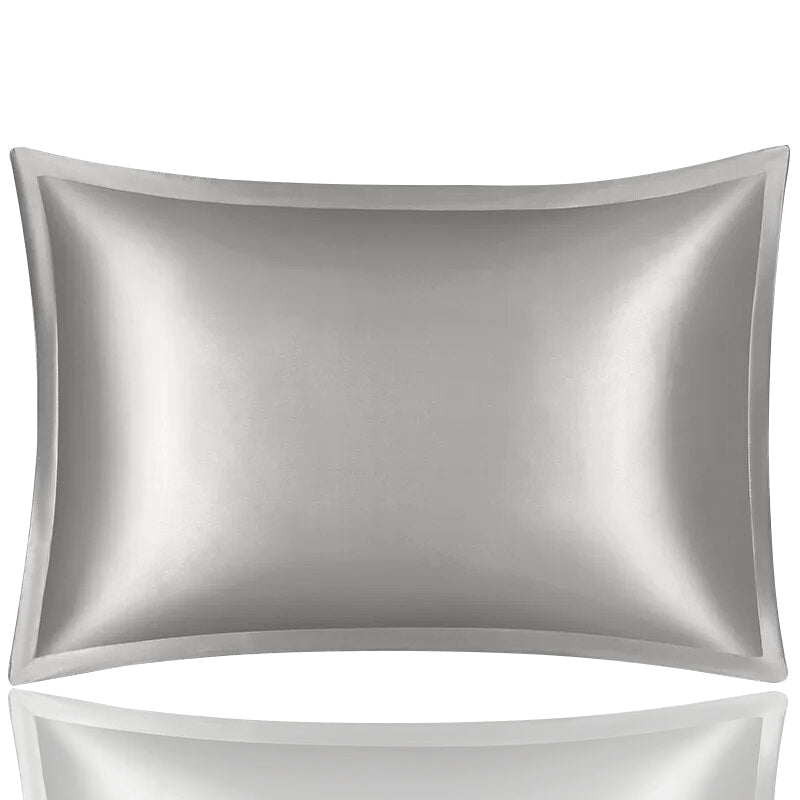 Pillowcase 50X75cm Light Gray Pure Real Silk For Comfortable Home Bed Use