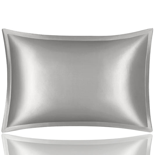 Pillowcase 50X75cm Light Gray Pure Real Silk For Comfortable Home Bed Use