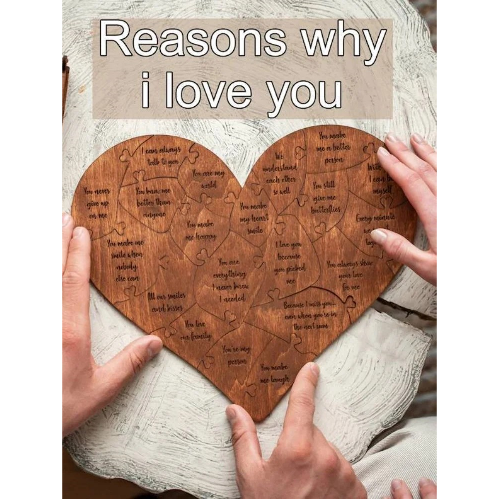 20 Reasons Why I Love You Puzzle Engraved Gift Home Decor Sentimental Gifts Personalized Valentine Day