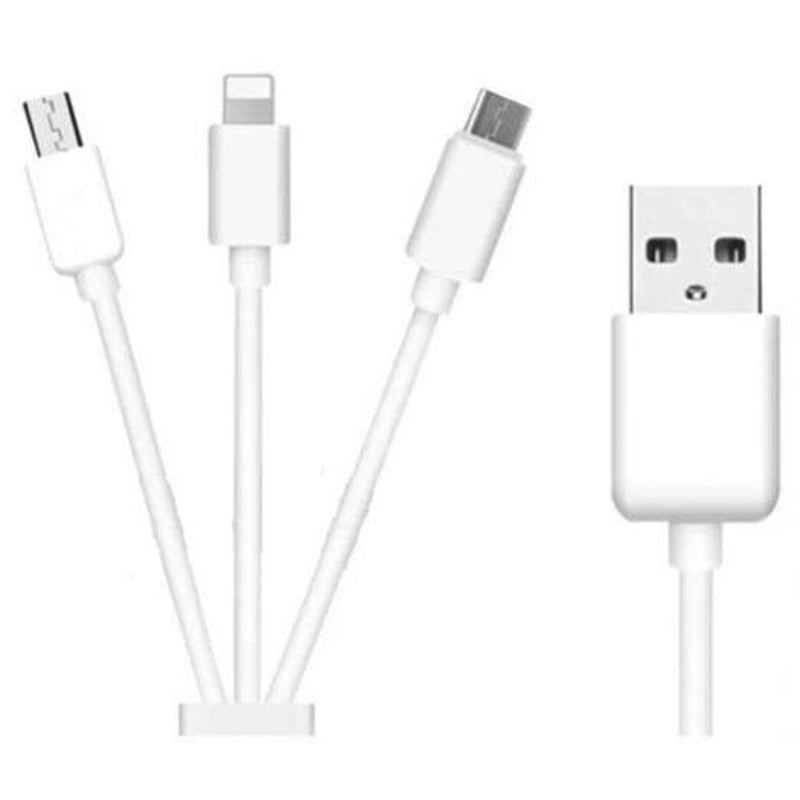 20Cm Usb 2.0 High Speed 3 In 1 Charging Data Cable White