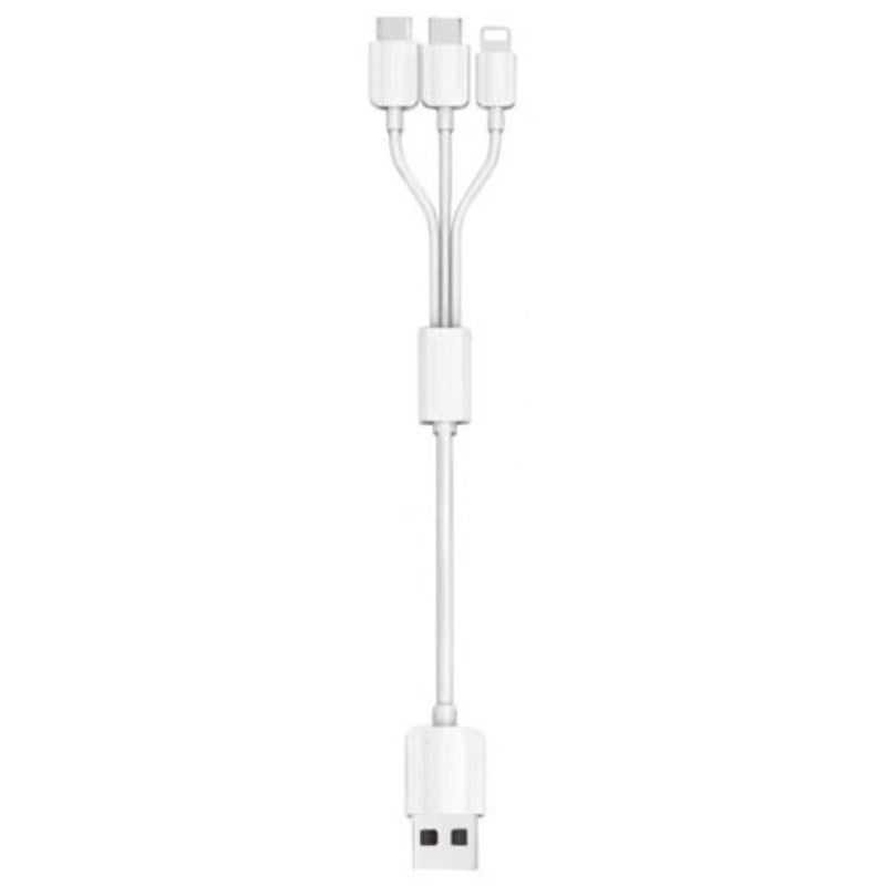 20Cm Usb 2.0 High Speed 3 In 1 Charging Data Cable White